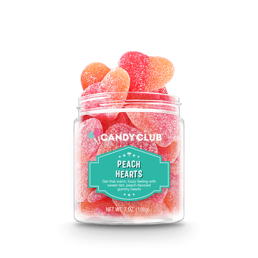 Candy Club Peach Hearts Gummy Candy