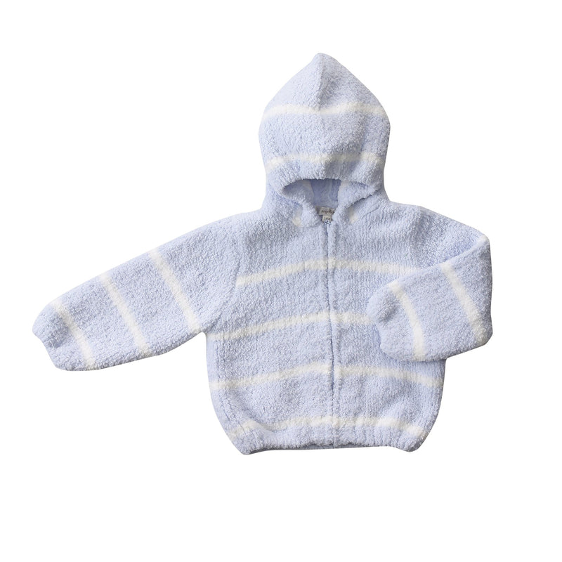 Angel Dear Chenille Hoodie in Blue & Ivory