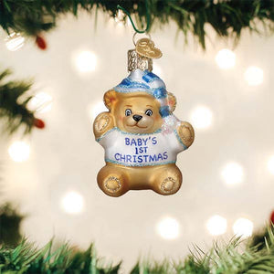 Old World Christmas Baby Boy's First Teddy Bear Ornament