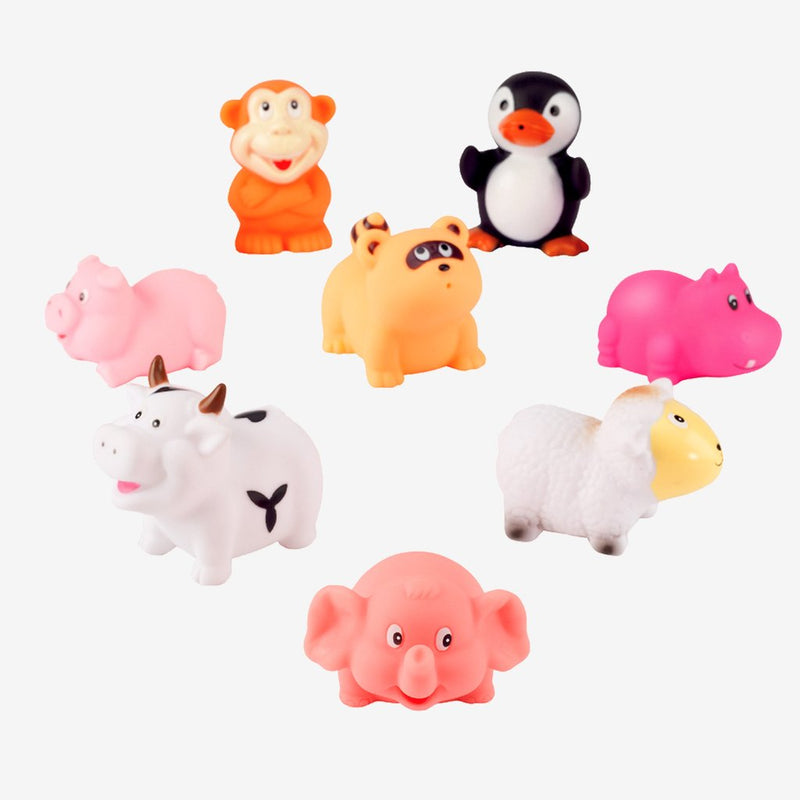 Elegant Baby Animal Party Squirties Bath Toys