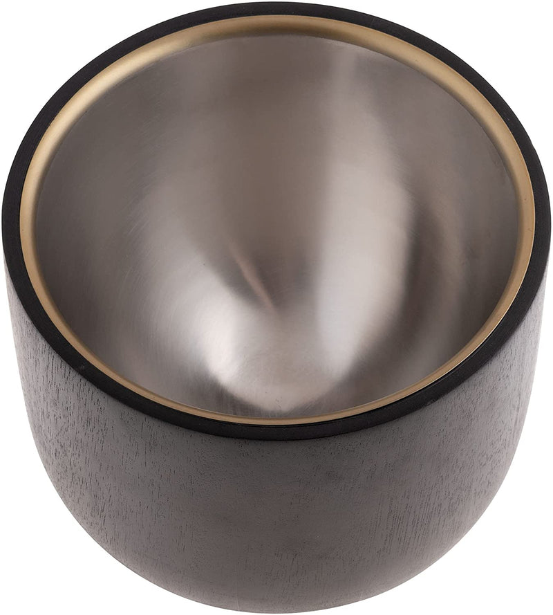Karma Sierra Ice Bucket in Black Mango Wood and Brass