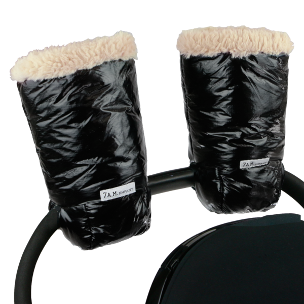 7AM Enfant Warmmuffs in Black Polar