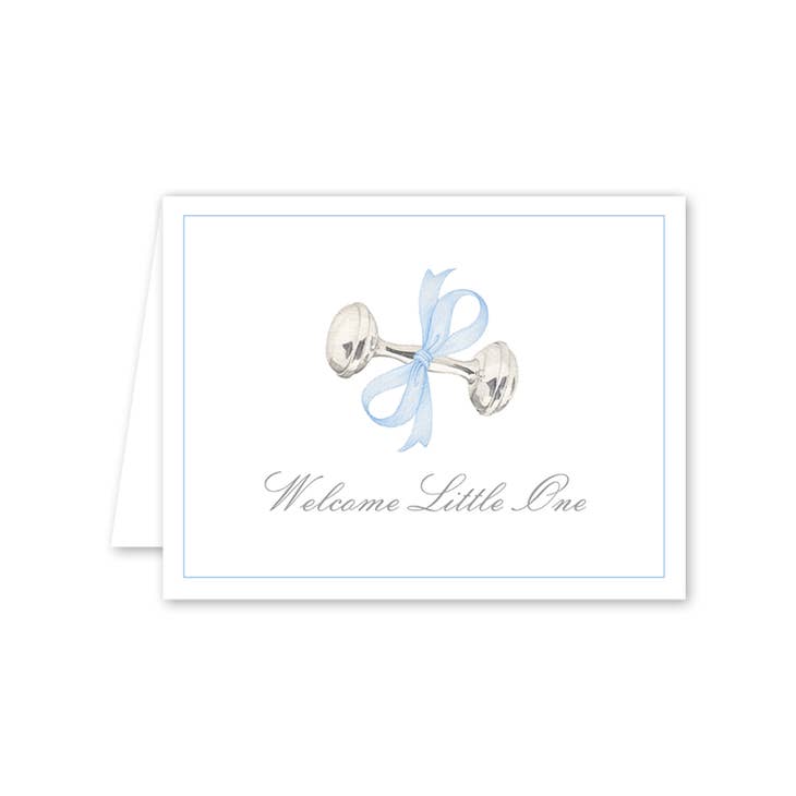 Dogwood Hill Rattle & Blue Bow Card