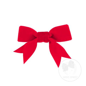 Wee Ones Mini Velvet Bowtie Bow with Fancy Tails