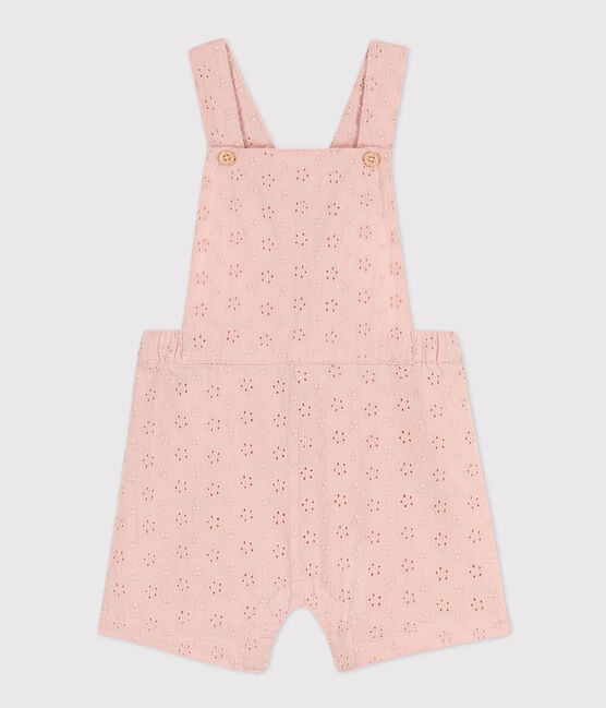 Petit Bateau Eyelet Short Overall in Light Pink