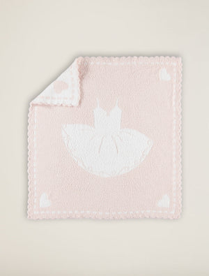 Barefoot Dreams Tutu Scalloped Receiving Blanket in Pink/White