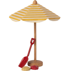 Maileg Mouse Beach Umbrella in Soft Coral