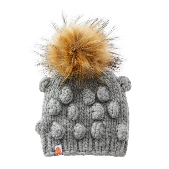 Stormi Kids Beanies with Fur Pom Poms 