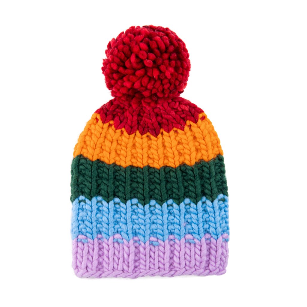 Shit That I Knit Rainbow Beanie - with 2 Poms!