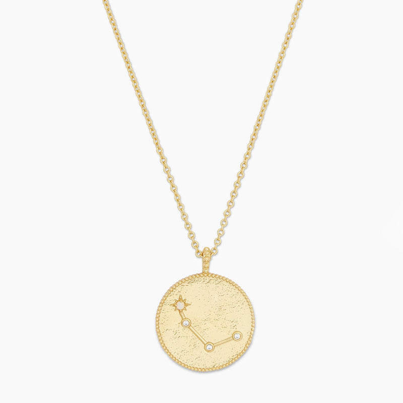 Gorjana Astrology Coin Necklace in Gold/Opalite