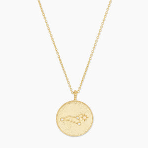 Gorjana Astrology Coin Necklace in Gold/Opalite