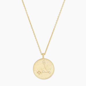 Gorjana Astrology Coin Necklace in Gold/Opalite