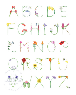 The Letter Nest Flowers Alphabet Print