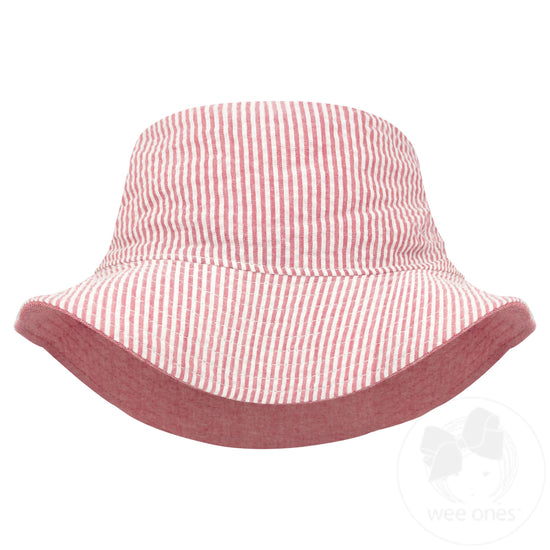 Wee Ones Reversible Red Seersucker Sun Hat