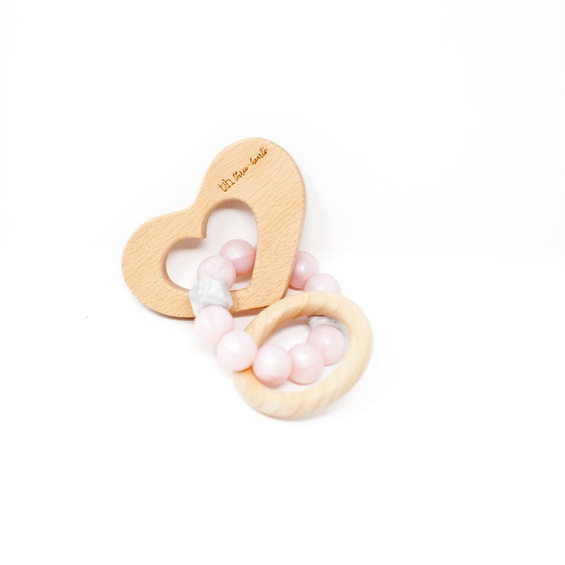 Three Hearts Heart Rattle - Multiple Colors!