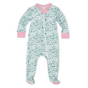 Joy Street Kids North Pole Zip Onesie in Mistletoe