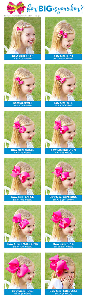 Wee Ones Medium Monogram Bow in Navy/White