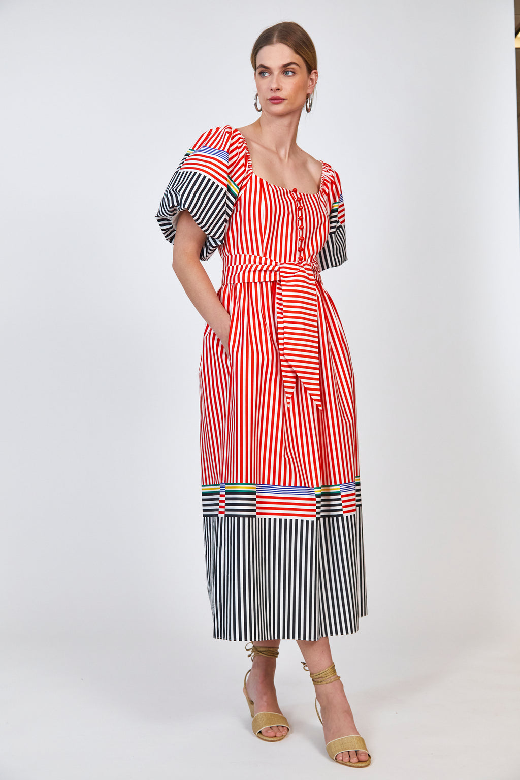 Hunter Bell Lucy Dress in Engineered Stripe