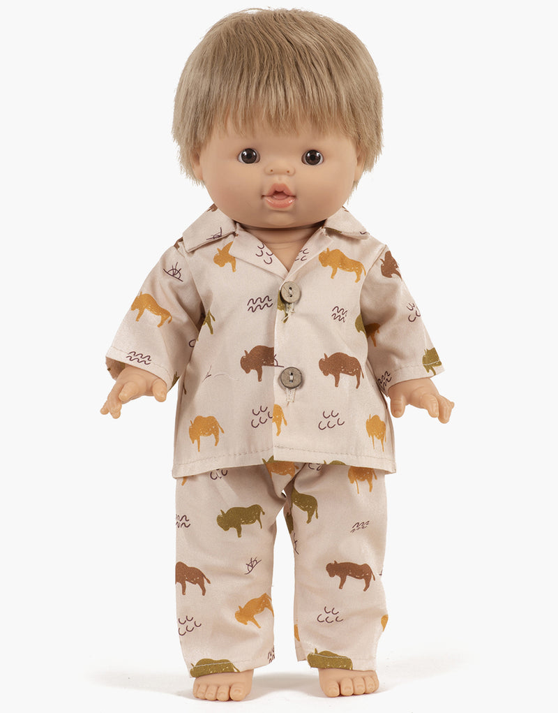 Minikane Buffalo Pajama Set for Dolls in Cream