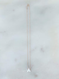 Opal Initial Necklace in Rose Gold
