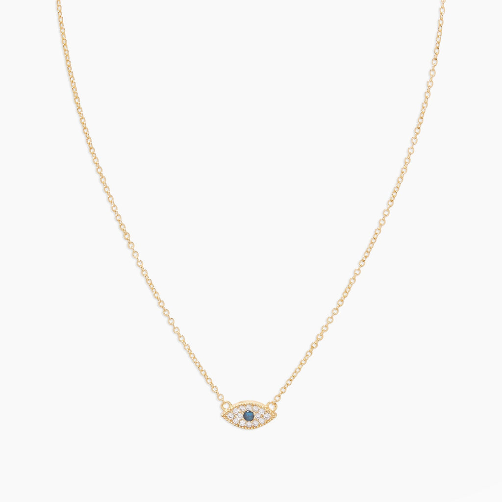 Gorjana Evil Eye Charm Necklace in Gold