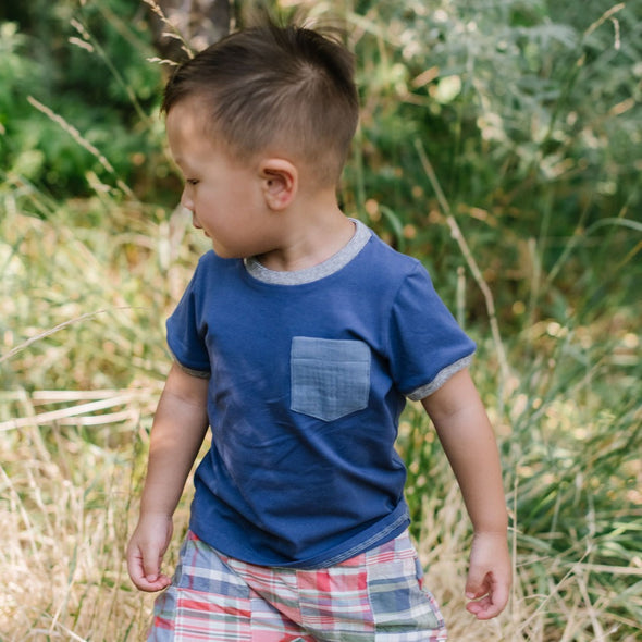 Thimble Ringer Pocket Tee in Marine