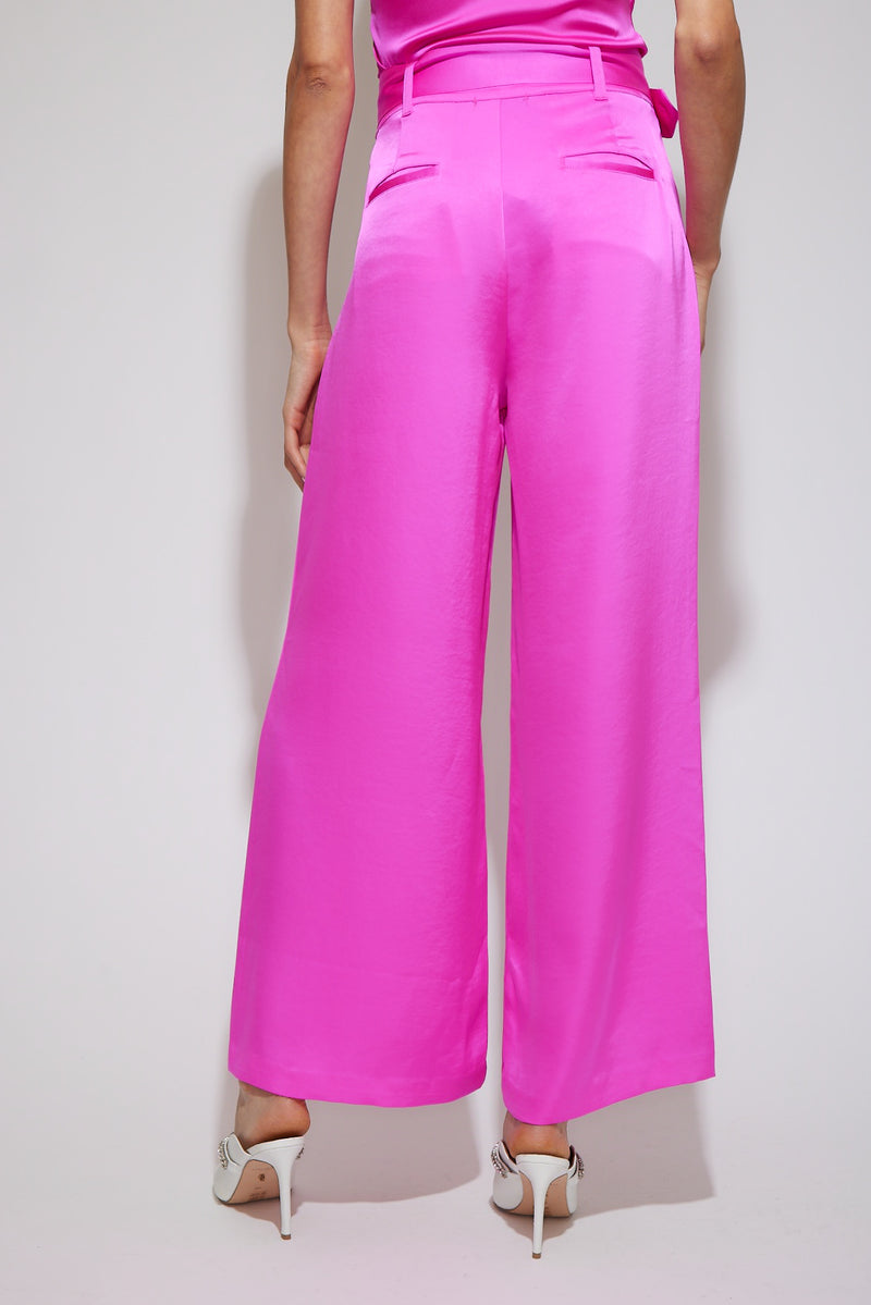 Generation Love Eloise Satin Pants in Hot Pink