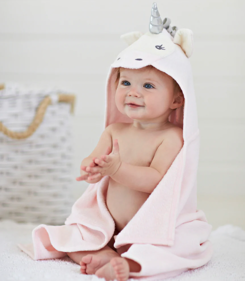 Elegant Baby Pink Unicorn Bath Wrap