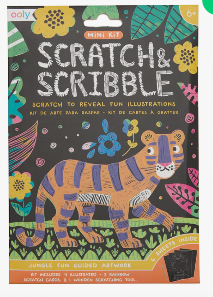 Ooly Mini Scratch & Scribble Art Kit in Jungle Fun