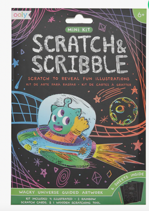Ooly Mini Scratch & Scribble Art Kit in Wacky Universe