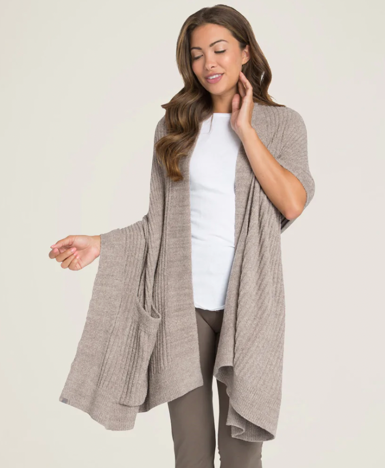 Barefoot Dreams CozyChic Lite Travel Shawl Stone