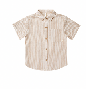 Rylee + Cru Short Sleeve Shirt in Sand Stripe