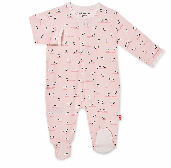 Magnetic Me Modal Footie in Baa Baa Baby Pink
