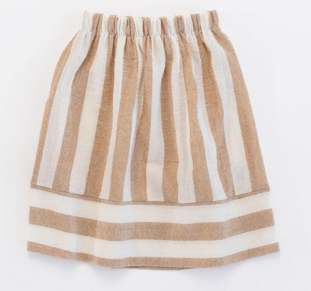Thimble Midi Skirt in Fawn Stripe