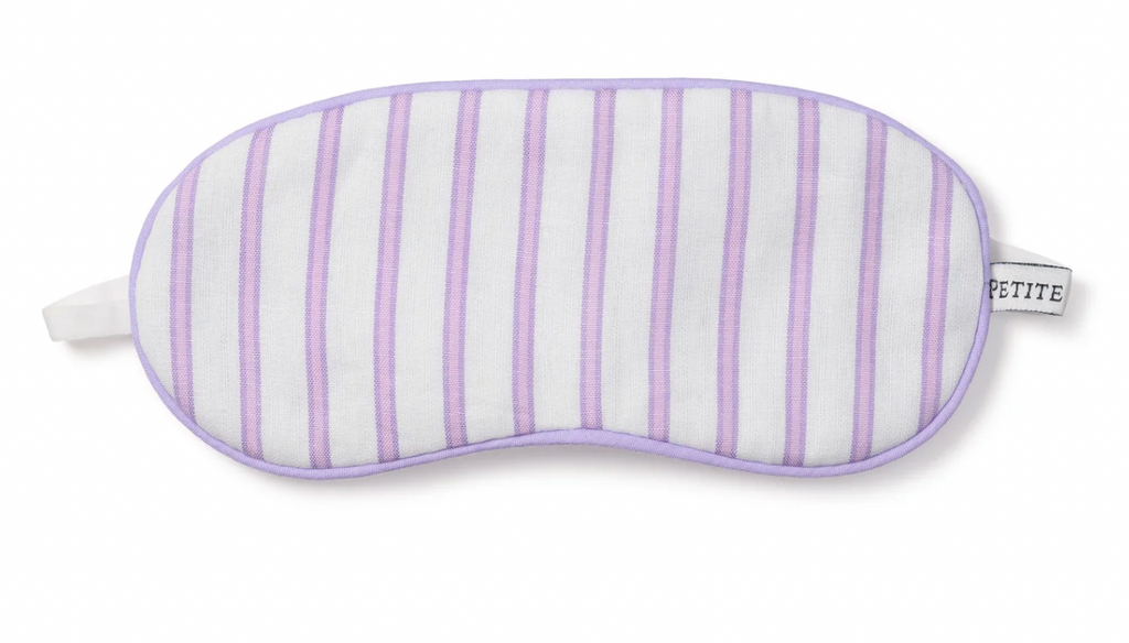 Petite Plume Children's Lavender French Ticking Traditional Eye Mask