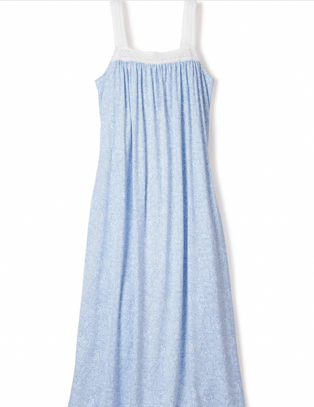 Petite Plume Luxe Pima Camille Nightgown in Periwinkle Paisley