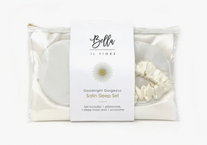 Bella Sleep + Spa Goodnight Gorgeous Satin Sleep Set in White