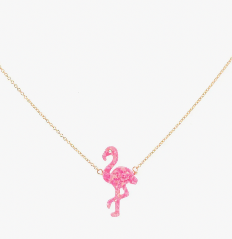 Bara Boheme Opal Flamingo Necklace in Hot Pink