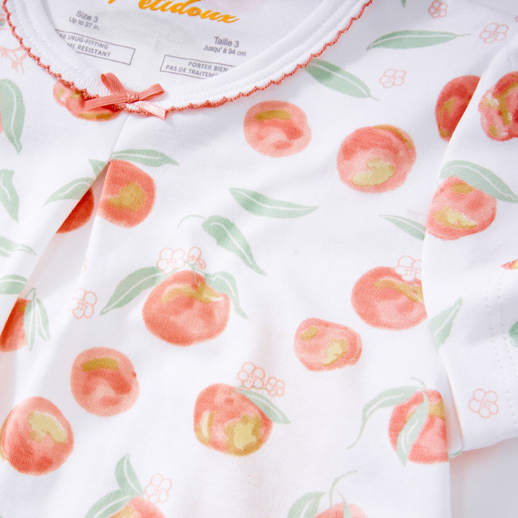 Petidoux Girl's Summer Peaches Short Pajama Set