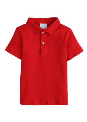 Little English Short Sleeve Polo in Red
