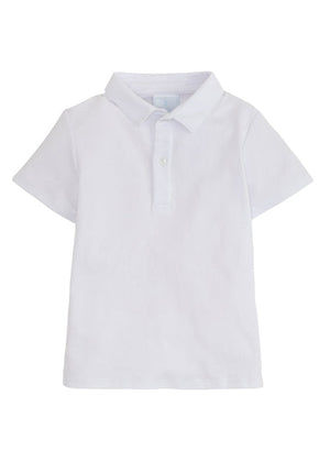 Little English Short Sleeve Solid White Polo