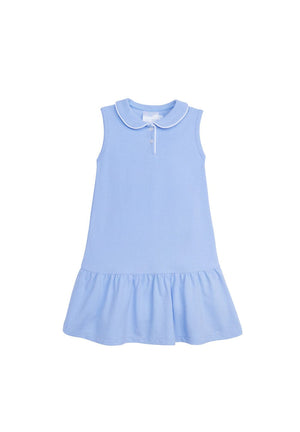 Little English Sleeveless Polo Dress in Light Blue