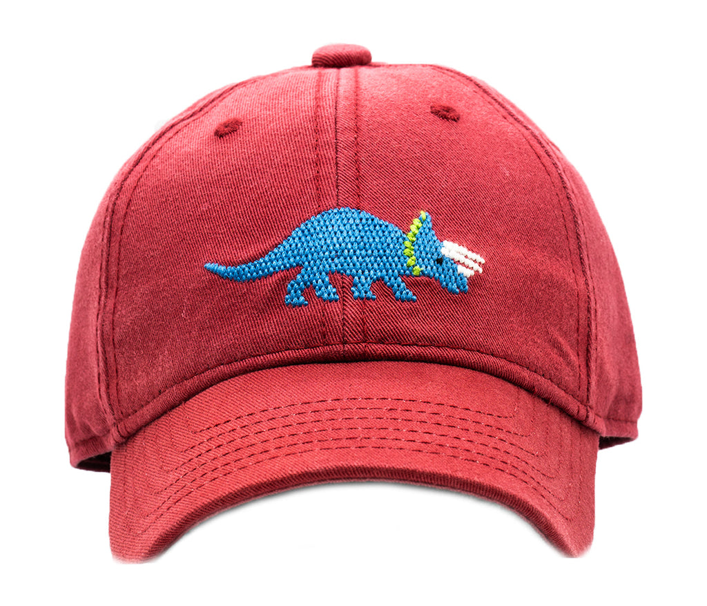 Harding Lane Kids Triceratops Baseball Hat in Weathered Red