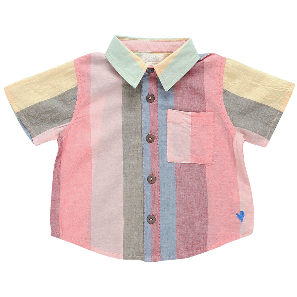 Pink Chicken Boys Jack Shirt in Multi Wide Stripe