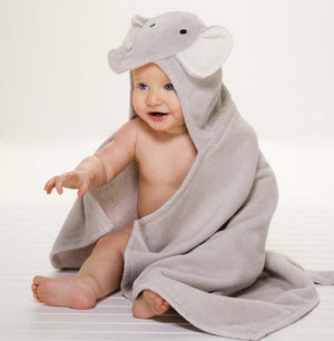 Elegant Baby Gray Elephant Bath Wrap