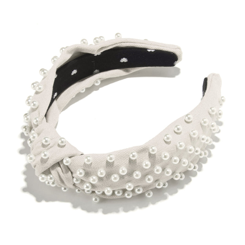 Lele Sadoughi Pearl Knotted Headband in Ivory