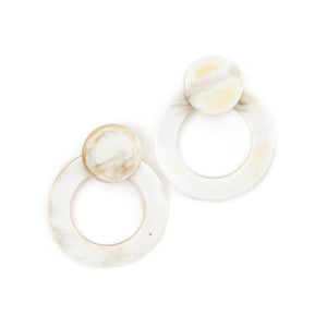 Sunshine Tienda Double Circle Earrings in White