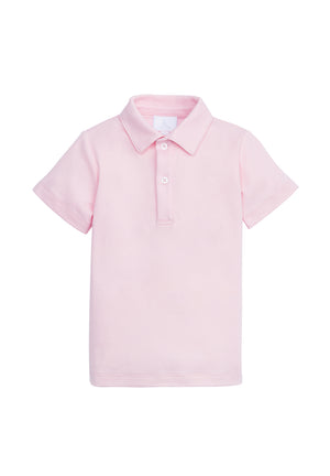 Little English Short Sleeve Solid Pink Polo