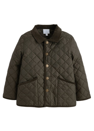 Little English Classic Quilted Jacket in Olive Green