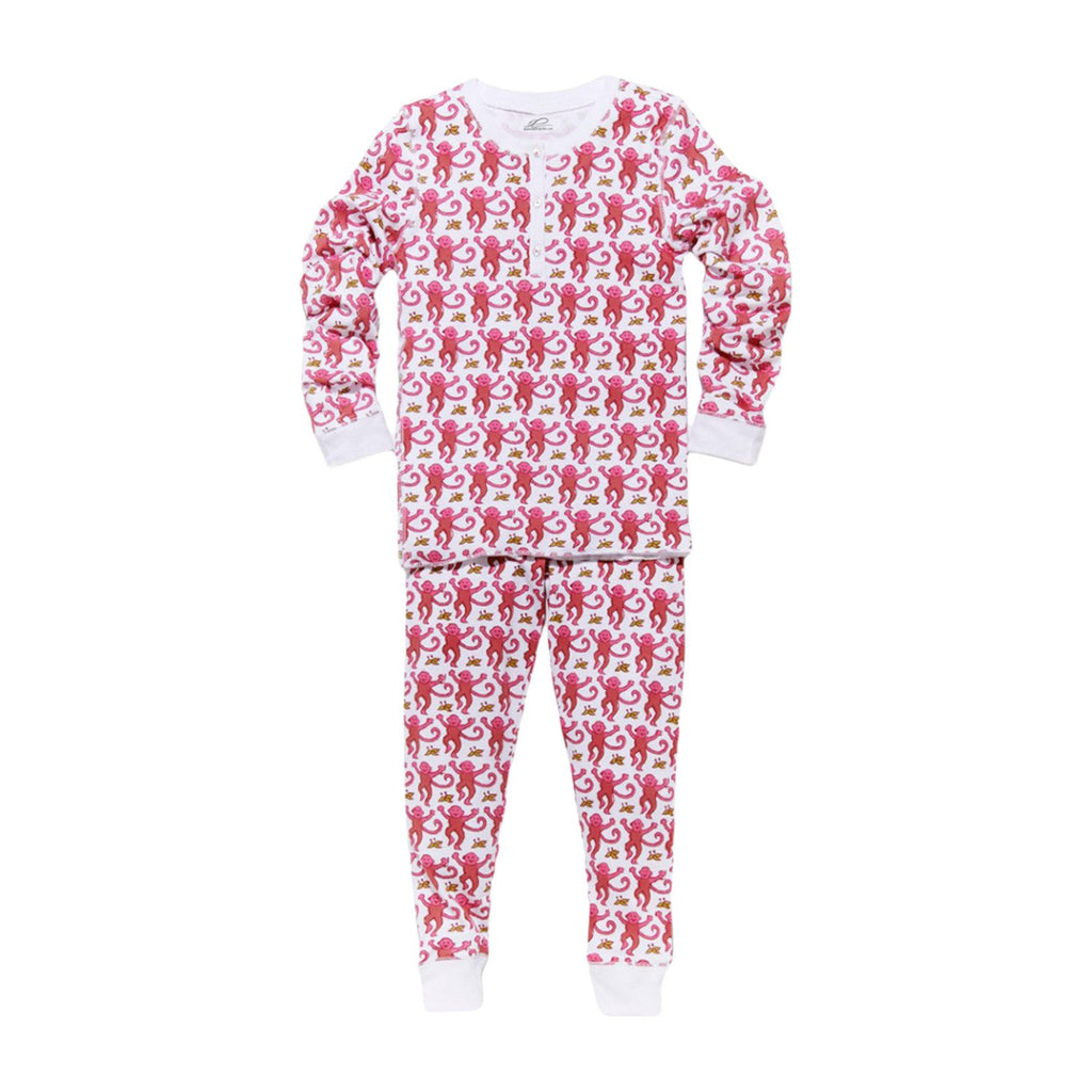 Roller Rabbit Monkey Pajamas in Pink